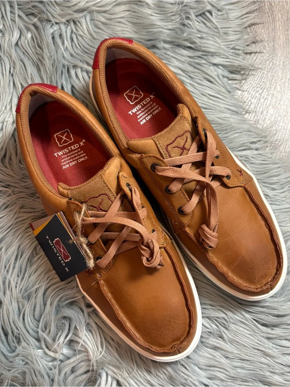 Twisted X kicks rice husk outsole casual lace up moc toe shoe in tan - 9.5 NWT